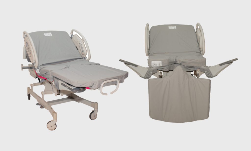 Hillrom Affinity hospital bed shown with Soteria Bed Barrier